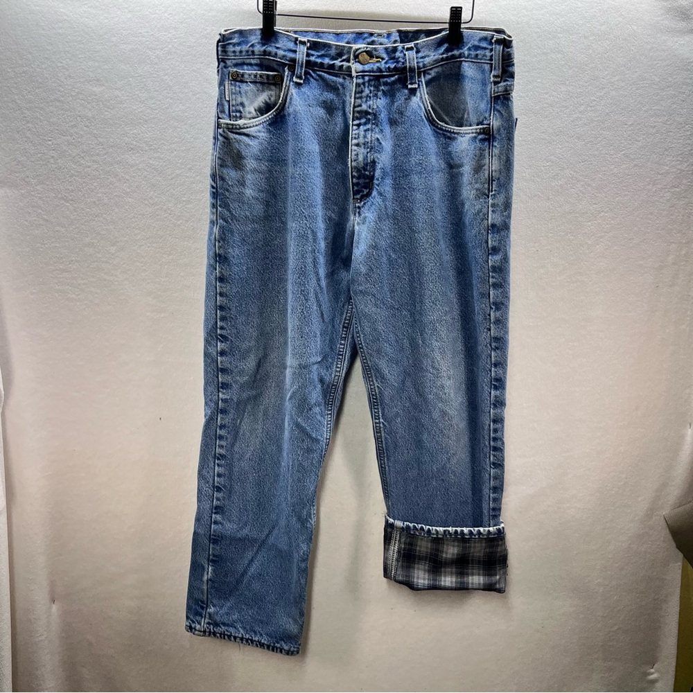 Carhartt Flannel Lined Jeans Mens 35/30 Work Cold weather Pants 2972‎